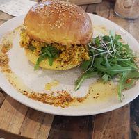 Amazing breakfast Burger at The Front Room Cafe in Hervey Bay