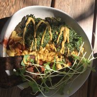 The Mac daddy - super delicious all the sauces,tempeh and kale just added that extra flavour.  at The Front Room Cafe in Hervey Bay