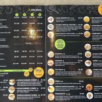 Menu at Veggie Planet in Mississauga