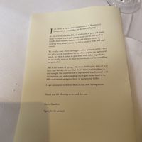 Greetings from the chef  at Gauthier Soho in London