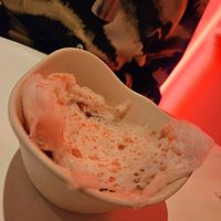 Strawberries and candyfloss at Gauthier Soho in London