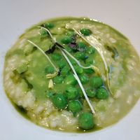 Pea and vegan ricotta risotto at Gauthier Soho in London
