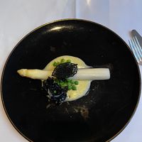 White asparagus with beurre blanc (vegan)  at Gauthier Soho in London
