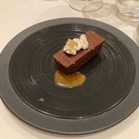 Chocolate and hazelnut Louise XV. We snaffled the chocolate truffles and mince pies which were served with coffee before I could take a photo of them… but also delicious.  at Gauthier Soho in London