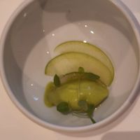 Smooth pea sorbet at Gauthier Soho in London