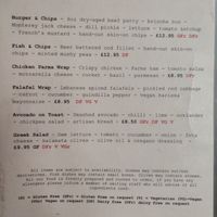 Lunch menu at House of the Rising Sun in Shrewsbury