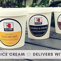 Our 6 current flavors are 1) Vanilla, 2) Chocolate, 3) Strawberry Swirl. 4) Cookies & Cream, 5) Matcha, 6) Salted Gula Melaka at Kelava Vegan Ice Cream in Kuala Lumpur
