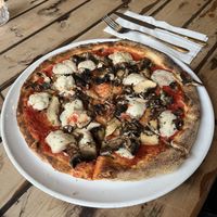 Mushroom pizza  at Black Isle Bar and Rooms in Inverness