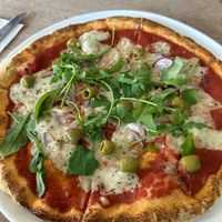 Vegan greek pizza  at Black Isle Bar and Rooms in Inverness