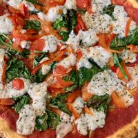 Vegan pepper and kale pizza   at Black Isle Bar and Rooms in Inverness