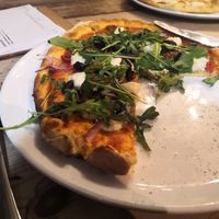 Vegan olive and caper pizza at Black Isle Bar and Rooms in Inverness