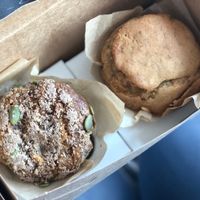 Pumpkin muffin & banana muffin  at Nutmeg Cafe in Tuckahoe