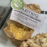Vegan quiche at Nutmeg Cafe in Tuckahoe