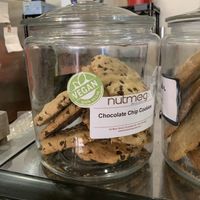 Vegan chocolate chip cookies at Nutmeg Cafe in Tuckahoe