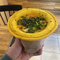 Hokkaido soup in turmeric cup   at Soup Culture in Kosice