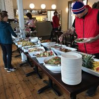 Vegetarian Buffet - most of it is vegan at The Settlement Center Restaurant in Borgarnes