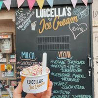 Pistachio with chocolate chunks and chocolate covered in sprinkles  at Luicella's - Detlev-Bremer-Straße in Hamburg