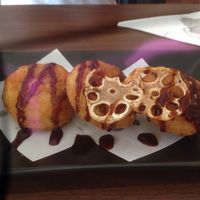 Trio mushroom korroke at Ramen Ichiraku in Perth