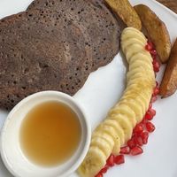 Buckwheat pancakes. Just okay    at am/pm organic cafe in Pokhara