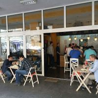 Outside at Hummus Bar in Belgrade