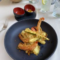The generous serving of tempura with perfect batter  at Gaudi&Naan in Ljubljana
