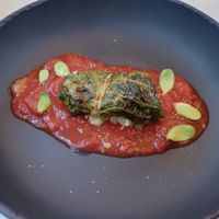 Tasting menu main #2, filled cabbage at Gaudi&Naan in Ljubljana