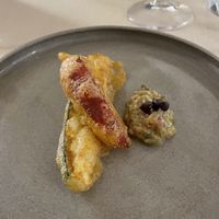 Tempura with fermented avocado and tomato  at Gaudi&Naan in Ljubljana