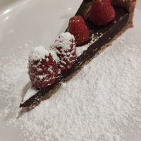 Chocolate tart at Gaudi&Naan in Ljubljana