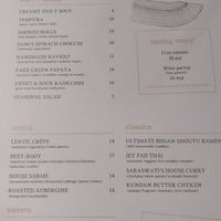 Menu. at Gaudi&Naan in Ljubljana