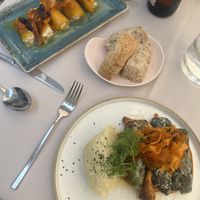 Stuffed cabbage roles and stuff peppers with cheese  at Gaudi&Naan in Ljubljana