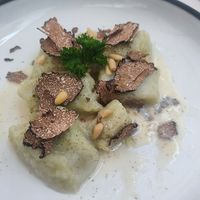 Spinach gnocchi with truffles at Gaudi&Naan in Ljubljana