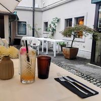 Summer lemonade on the patio at Gaudi&Naan in Ljubljana