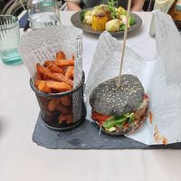 Burger at Gaudi&Naan in Ljubljana