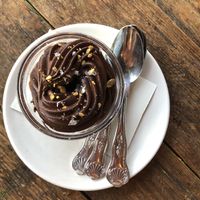 Vegan chocolate mousse at Pablo y Pablo in Seattle