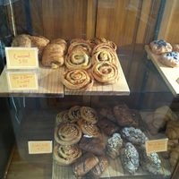 In the cabinet - breakfast pastries  at Tart Bakery - St Kevins Arcade in Auckland