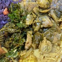 Everything plate at Oasis Vegan Veggie Parlor in Dorchester