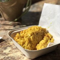 Baked Mac and Cheese. Delicious too at Oasis Vegan Veggie Parlor in Dorchester