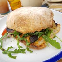 Vegan mushroom ciabatta at Local Press Cafe in Canberra