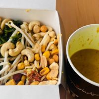 Gado Gado bowl with sauce in the side.  at my indigo - Museumstraße in Innsbruck