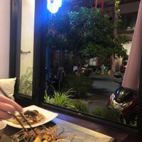 Window table at ROM Vegetarian Restaurant in Da Nang