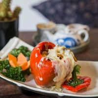 Bake bell pepper at ROM Vegetarian Restaurant in Da Nang