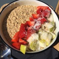 Overnightoats with oatmilk  at Take Five Espressobar in Ghent