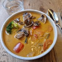 Spicy aubergine soup at Daily Pot in Bergen