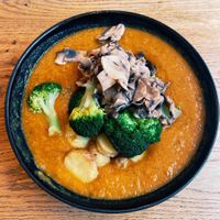 The red pot with toppings.  at Daily Pot in Bergen