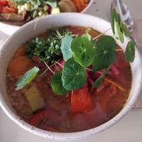 Vegan soup at Daily Pot in Bergen