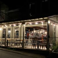 Front left outdoor dog friendly seating  at Side Street Cafe a.k.a. The Annex in Bar Harbor