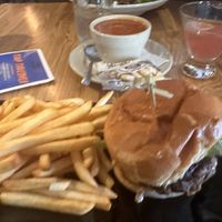 Terrible photo of a fantastic meal! (Lean Machine, Tomato Basil Soup, Home Fries)  at Side Street Cafe a.k.a. The Annex in Bar Harbor