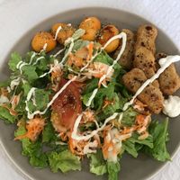 This is the "Veggie Nuggets" dish. Tasty and filling. The nuggets were a little bland but still enjoyable. 4/5 at Happy Veggies in Ponta Delgada