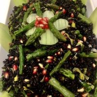 Venus rice whit asparagus and pomegranate at Mi Sa di Sano in Sanremo