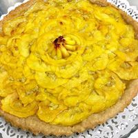 Peach cake at Mi Sa di Sano in Sanremo